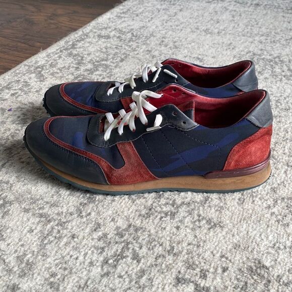 Jared Lang Camouflage Tech Camo Suede leather Sneakers size 9 in GUC size 42 - Picture 1 of 13